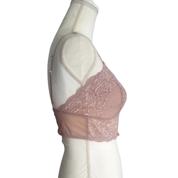 Lace Bralette in Dusty Rose - Picture 2 of 5